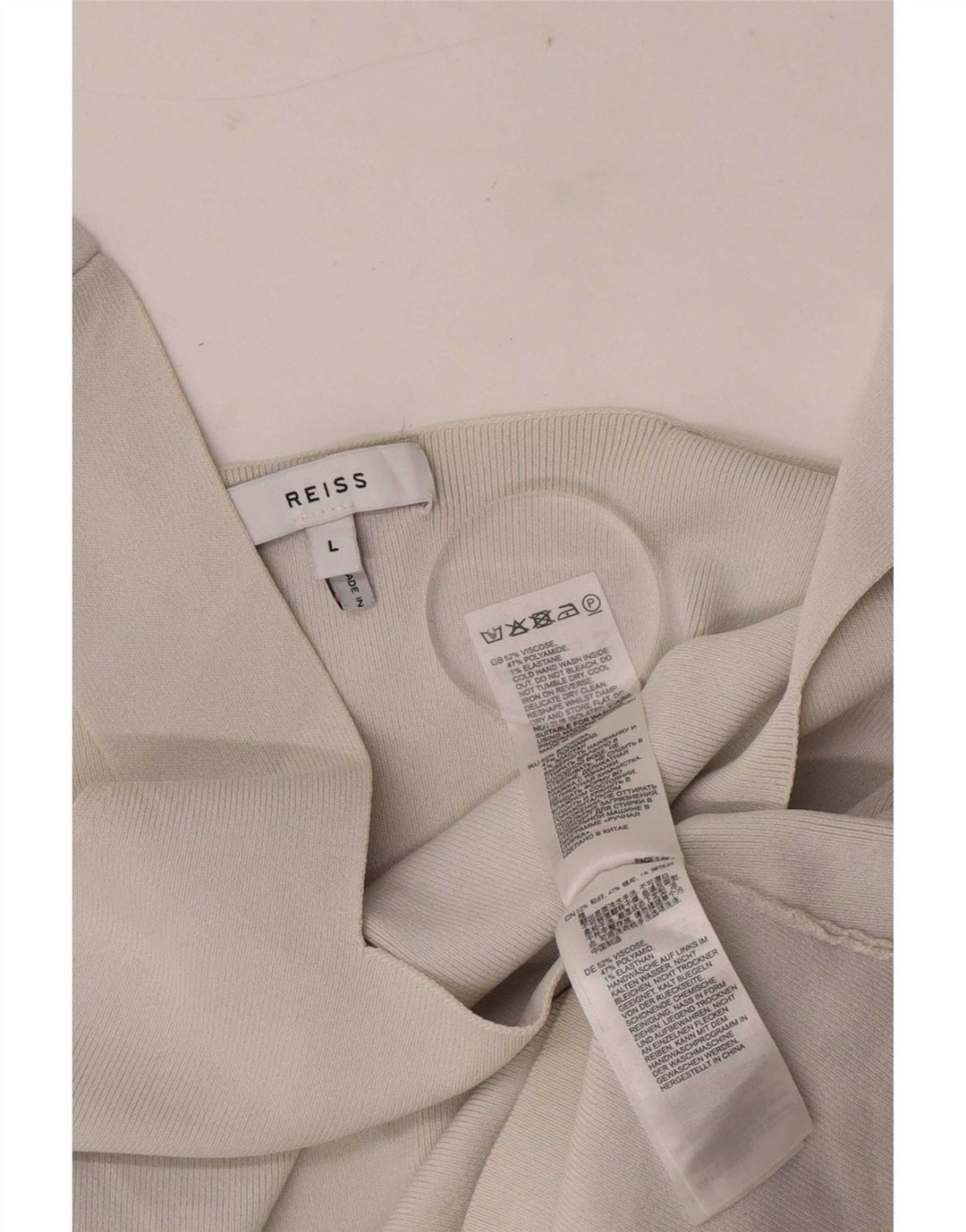 Reiss Womens Crop Cami Top UK 14 Large Off White Viscose