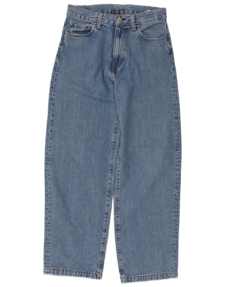 CARHARTT kvinders højtaljede koniske jeans W27 L28 blå bomuld