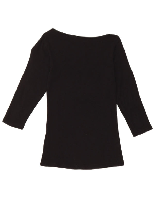 Zara Womens Top 3/4 Sleeve UK 8 Small Black