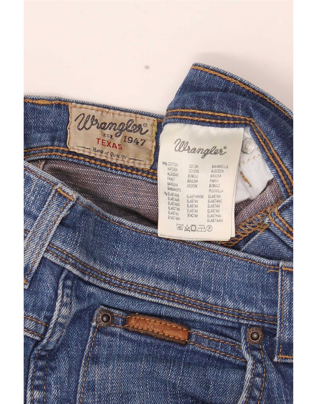 Wrangler Herre Texas Stretch Straight Jeans W30 L32 Blå Bomuld