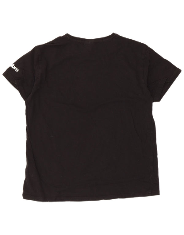 Umbro Dame T-Shirt Top UK 16 Stor Sort Bomuld