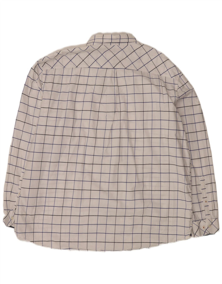 Joules Herre Classic Fit skjorte 3XL hvid ternet bomuld