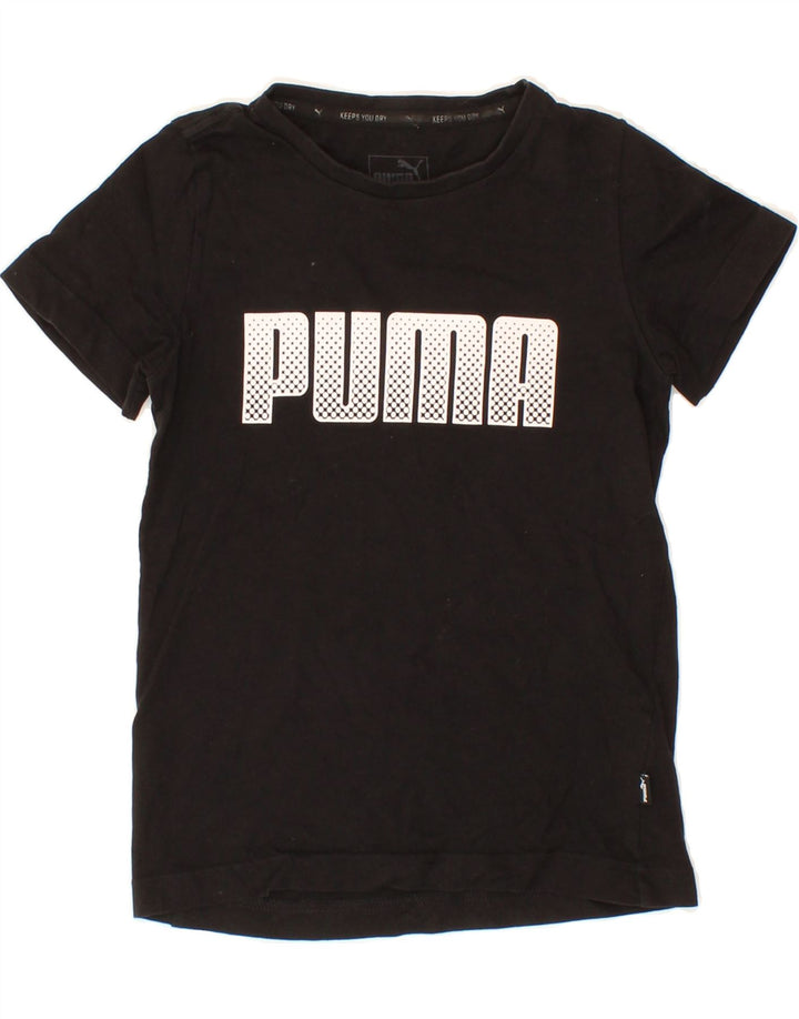 PUMA Boys Graphic T-Shirt Top 7-8 Years Black Cotton Vintage Puma and Second-Hand Puma from Messina Hembry 