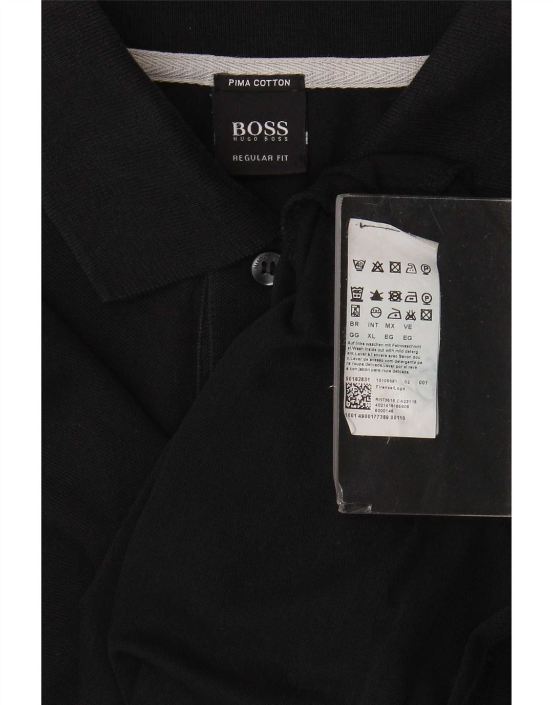 Hugo Boss Herre Regular Fit Polo Shirt XL Sort Bomuld