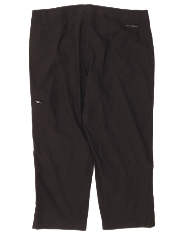 Eddie Bauer Dame Cargo Capri Bukser US 10 Large W34 L21 Navy Blue Nylon