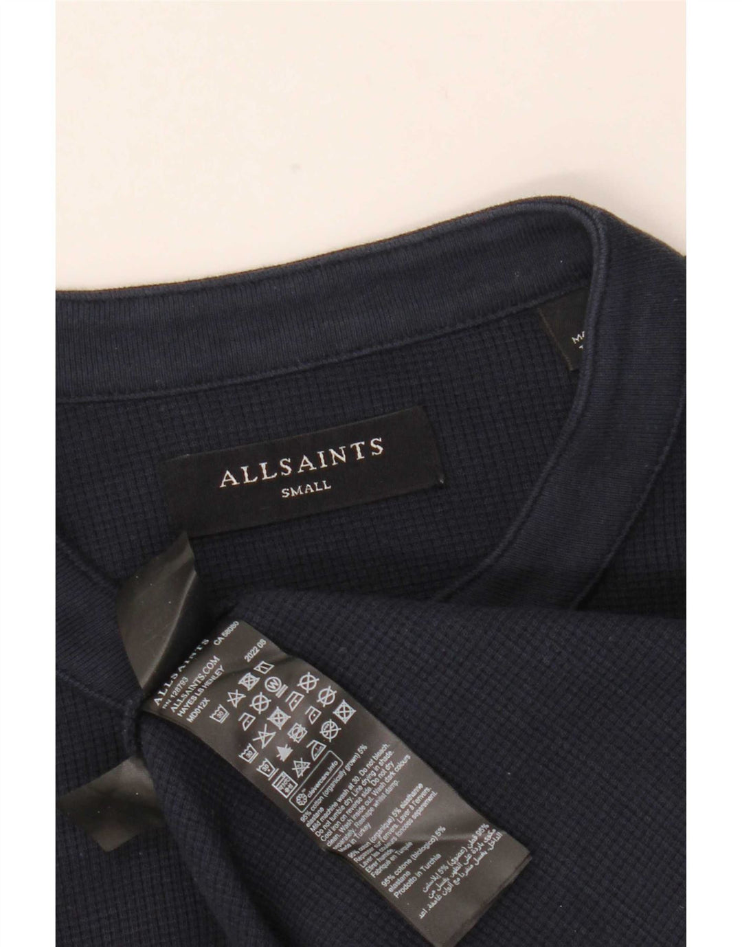 All Saints Herre Top Langærmet Lille Marineblå Bomuld