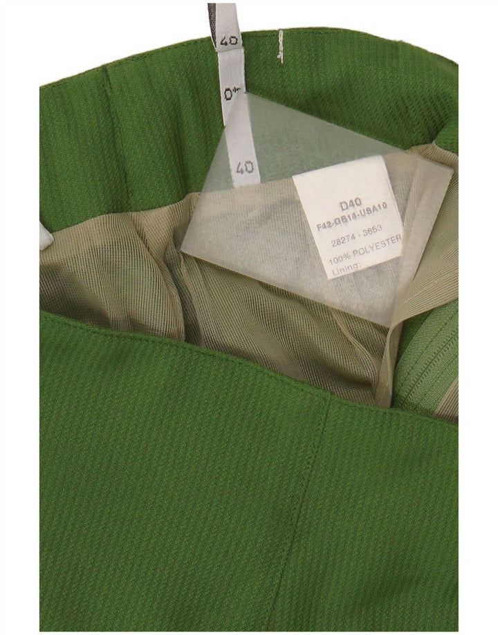 Vintage kvinders højtaljede mininederdel IT 40 W28 Grøn polyester