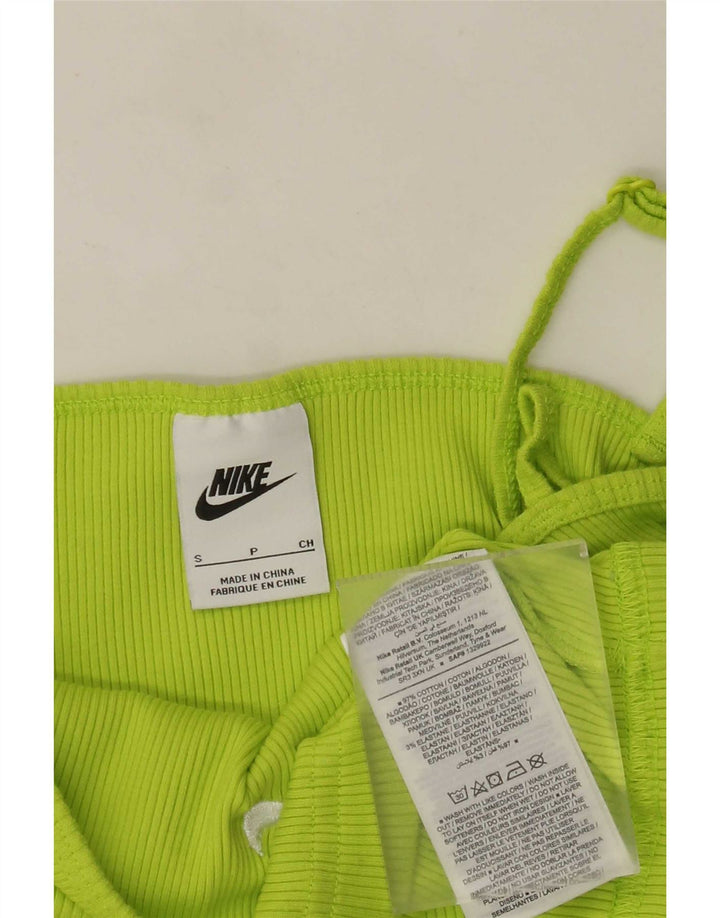 Nike Dame Crop Cami Top UK 8 Lille grøn bomuld