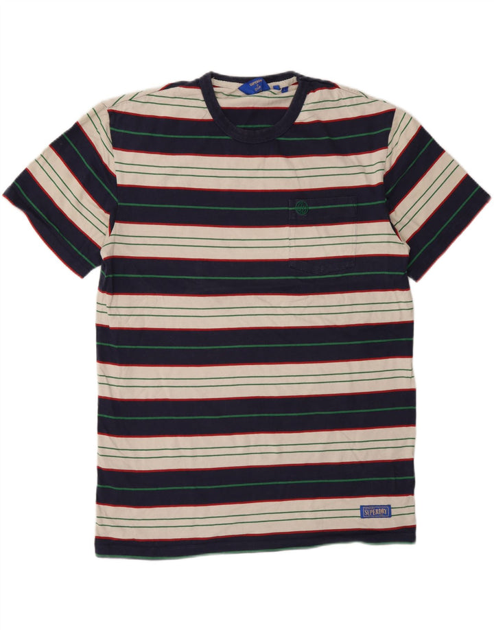 Superdry T-shirt top til mænd Stor flerfarvet stribet bomuld