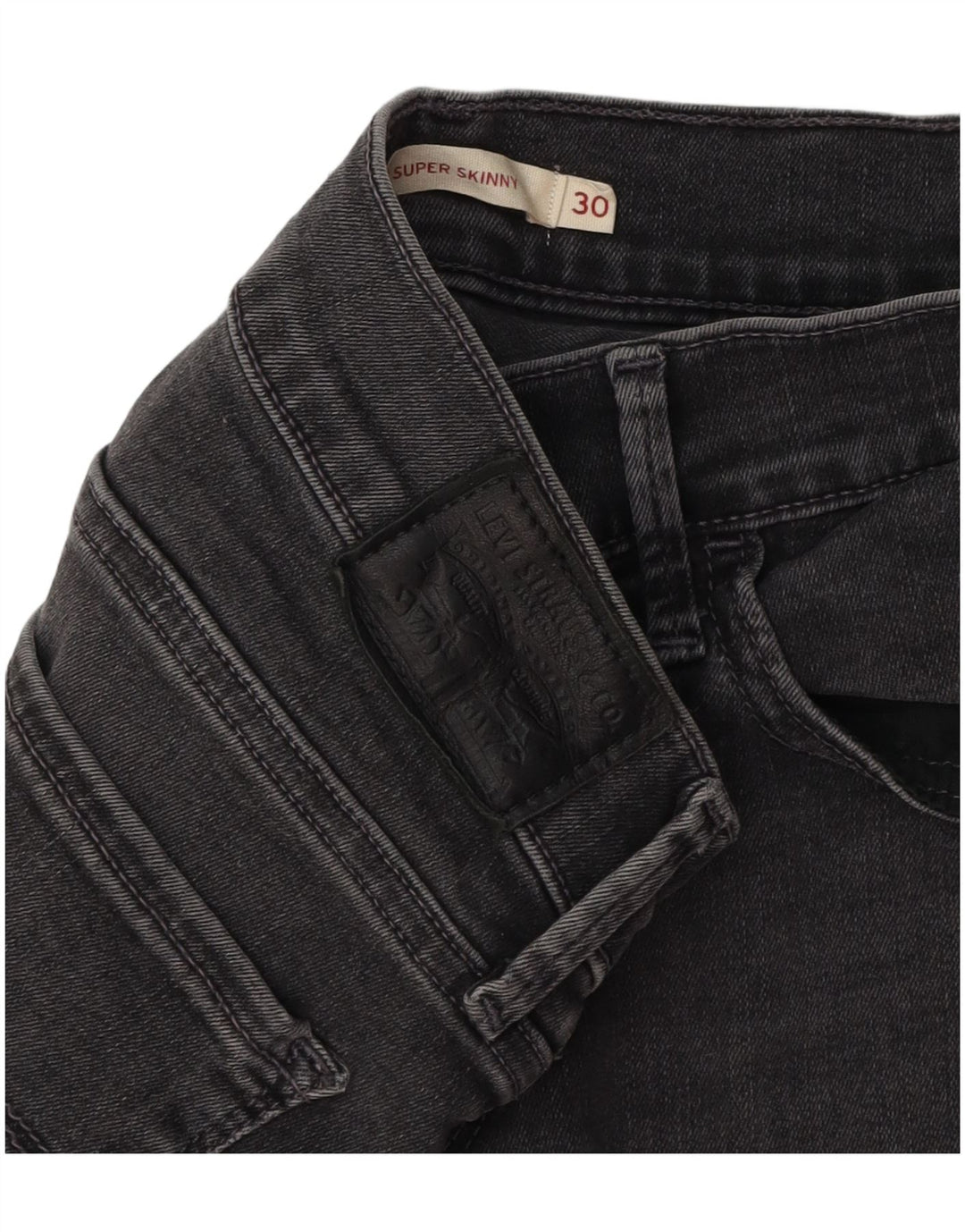 LEVI'S Dame 710 Super Skinny Jeans W30 L30 Grå Bomuld