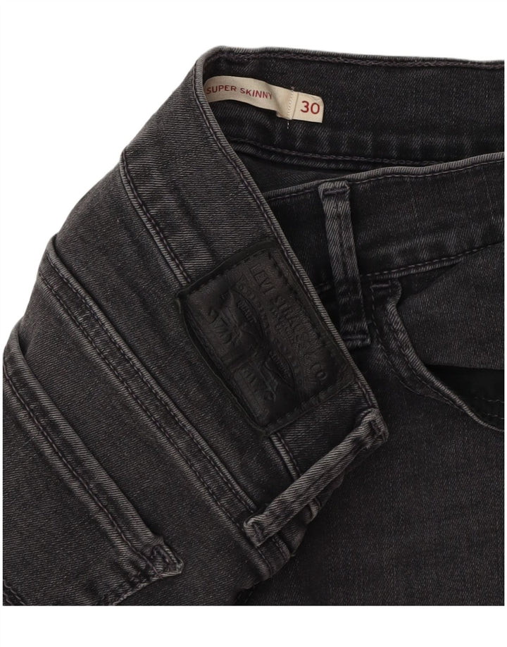 LEVI'S Dame 710 Super Skinny Jeans W30 L30 Grå Bomuld