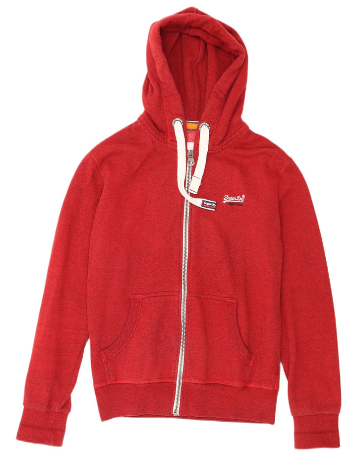 Superdry Hættetrøje med lynlås til mænd Medium rød bomuld