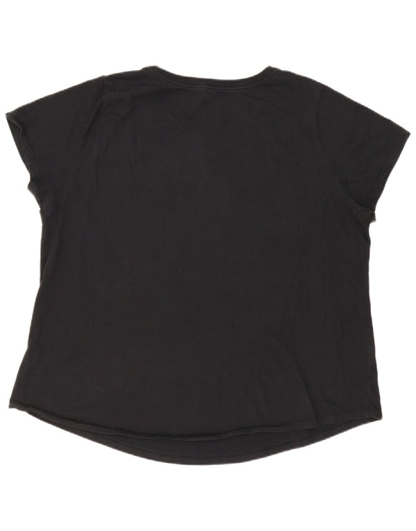 Nike Dame Oversized grafisk T-shirt Top UK 18 XL Sort Bomuld