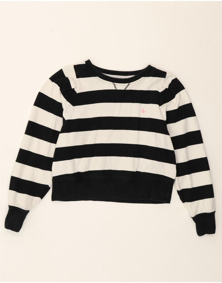 Jack Wills Womens Crop Sweatshirt Jumper UK 8 Small White Striped Nautical