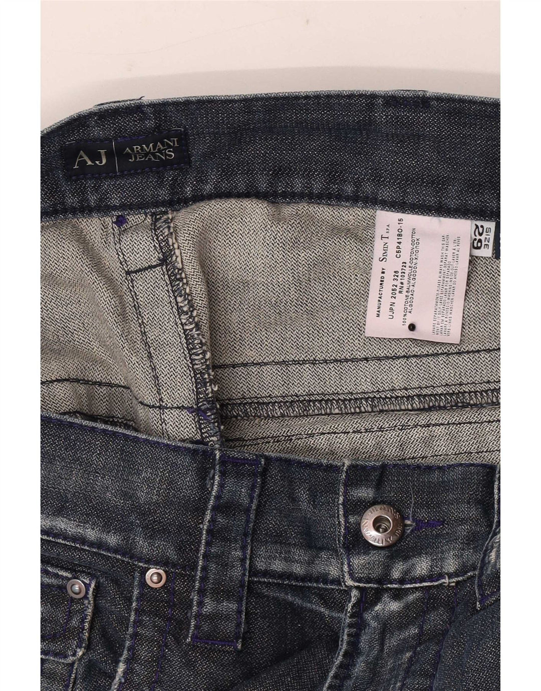 Armani Herre Bootcut Jeans W29 L30 Blå Bomuld