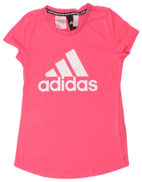 Adidas piger grafisk t-shirt top 9-10 år Pink bomuld