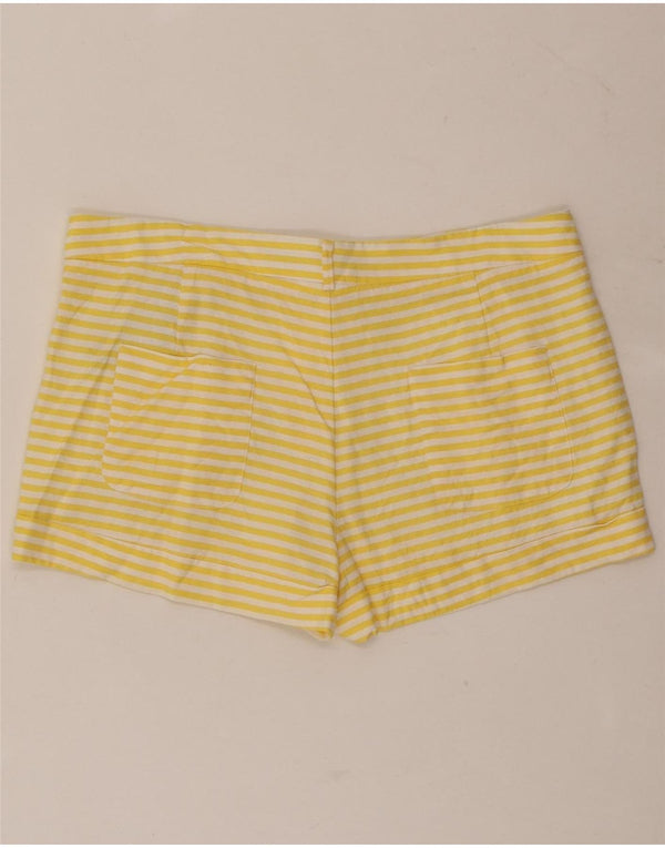 Zara Womens Hot Pants Small W26 Yellow Pinstripe Viscose