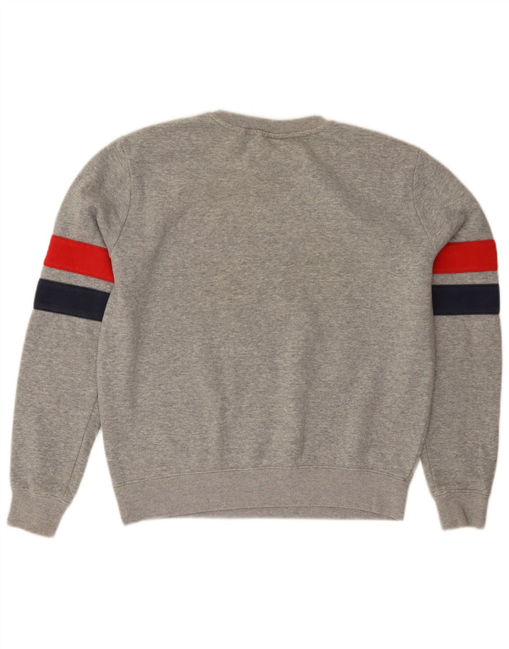 FILA Graphic Sweatshirt Jumper UK 14 Medium Grey Colourblock