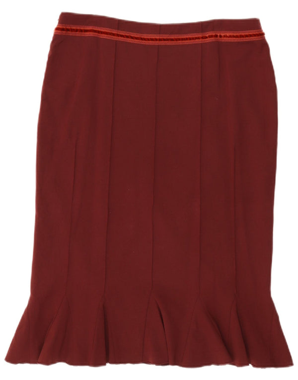 Roberto Cavalli Womens Class Mermaid Skirt IT 44 Medium W30 Burgundy Wool
