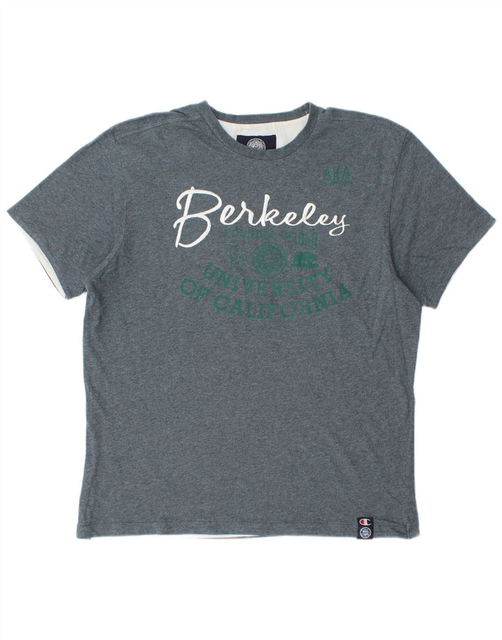 Champion Herre Berkeley Fit Grafisk T-Shirt Top Stor Grå Flecked