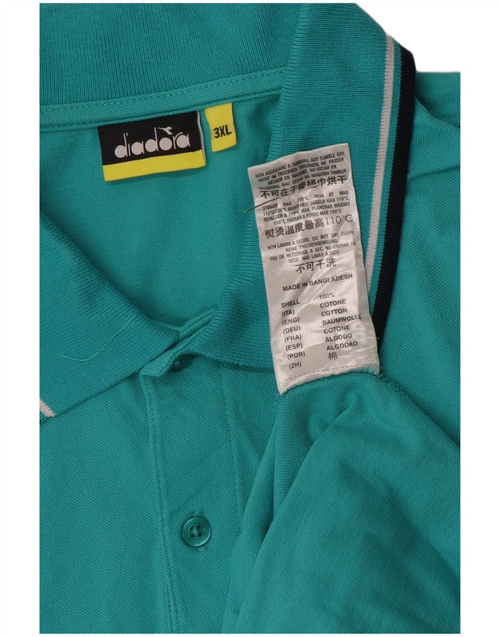 Diadora herre poloshirt 3XL turkis bomuld