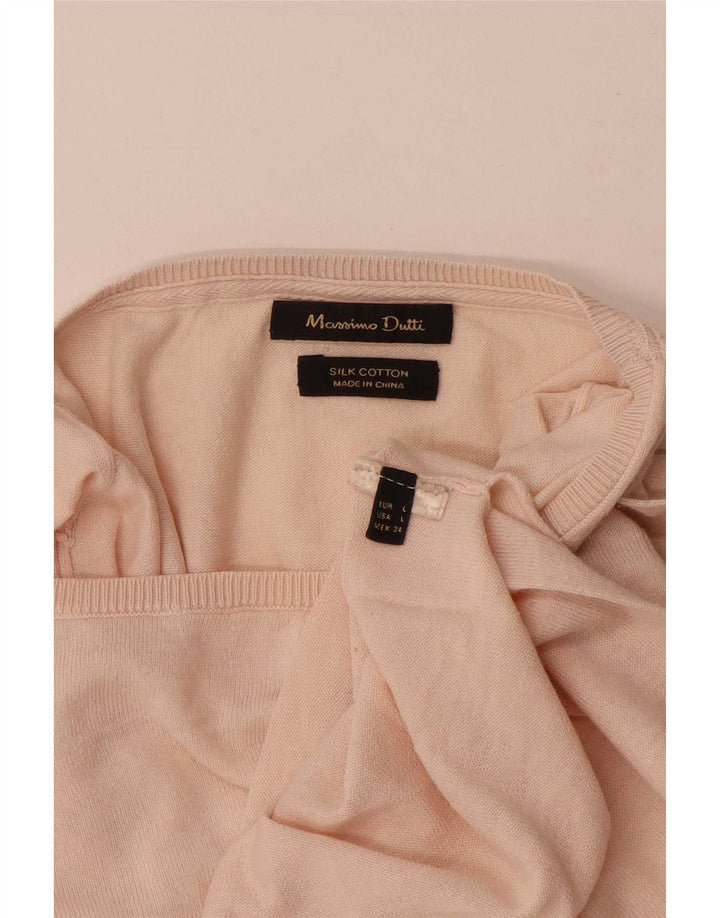 Massimo Dutti Dame Boat Neck Jumper Sweater UK 16 Large Pink