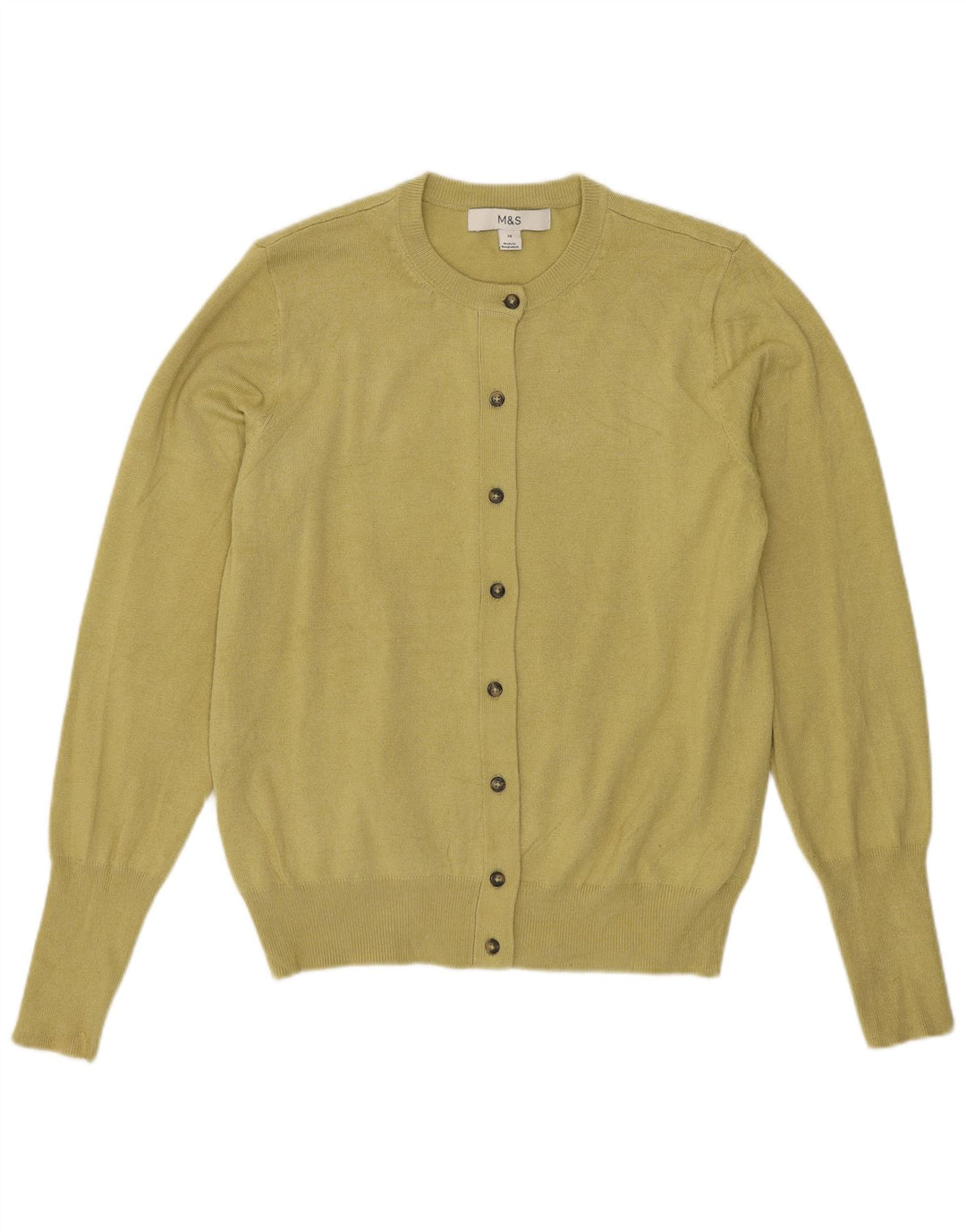 Marks & Spencer Dame Cardigan Sweater UK 10 Small Green Viscose