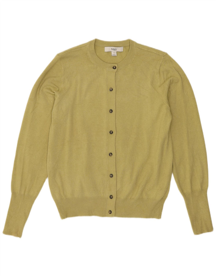 Marks & Spencer Dame Cardigan Sweater UK 10 Small Green Viscose