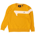 G-Star Herre Sweatshirt Jumper XL Gul Colourblock Bomuld