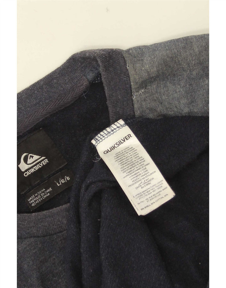 Quiksilver Herre Sweatshirt Jumper Large Navy Blue Colourblock Bomuld