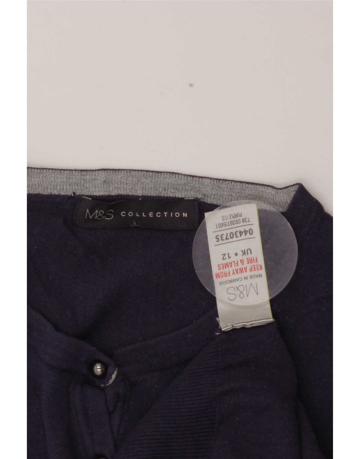 Marks & Spencer Dame Cardigan Sweater UK 12 Medium Purple Viscose