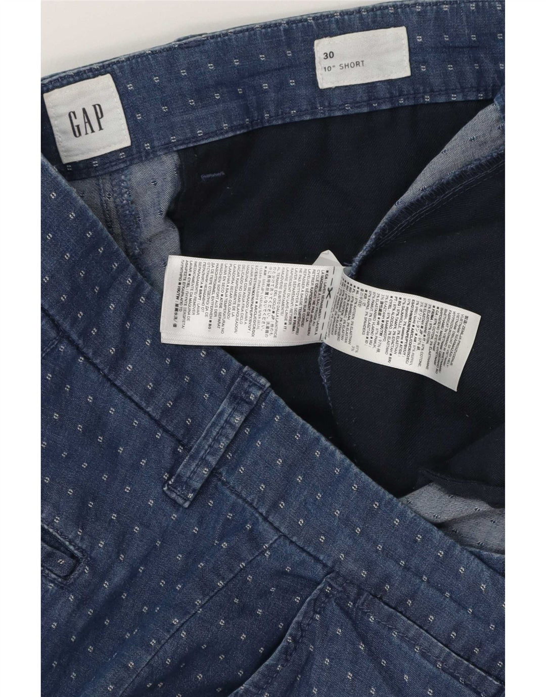 Gap Herre Chino Shorts W30 Mellem marineblå plettet bomuld