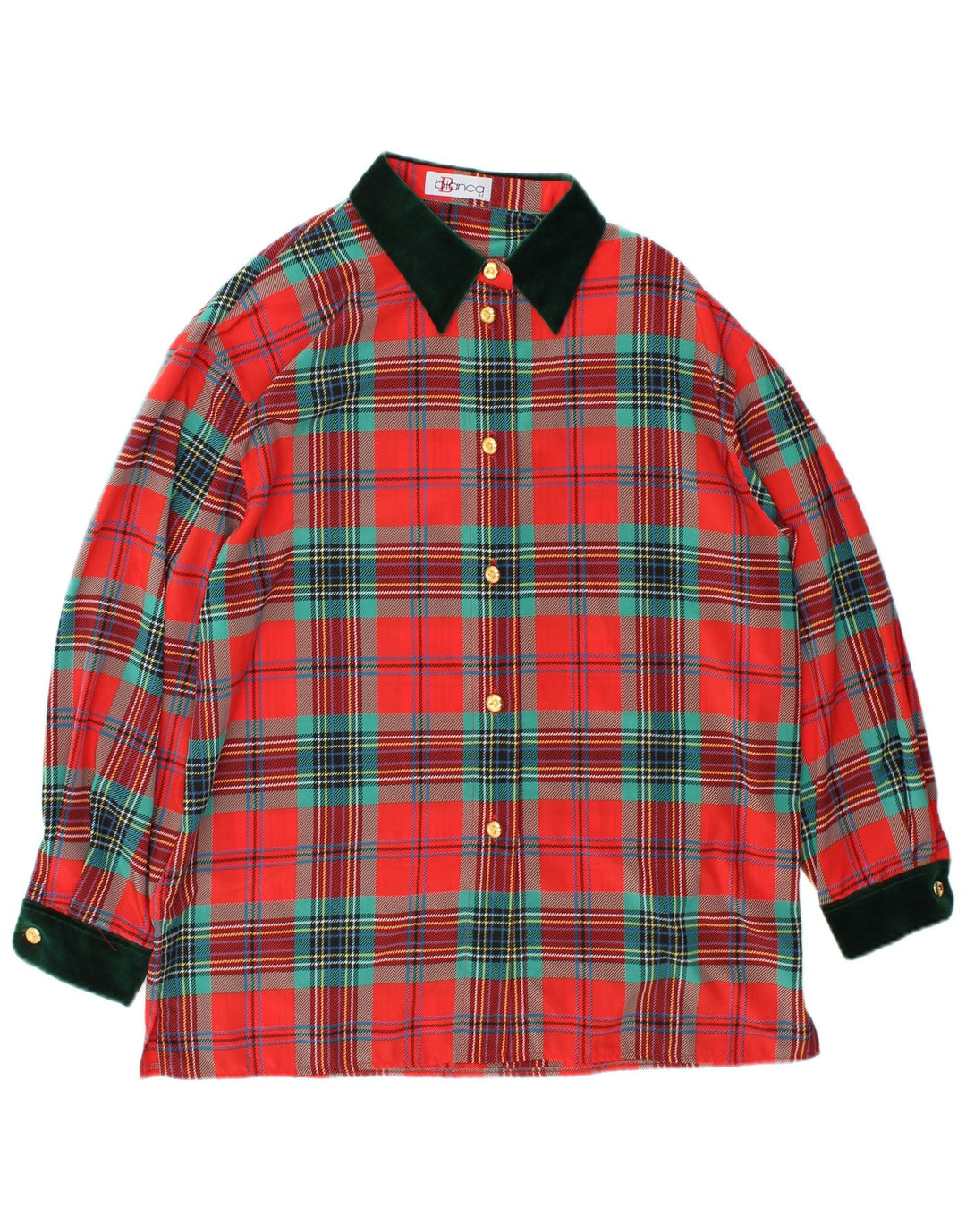 Bianca Dame Loose Fit Skjorte IT 42 Medium Rød Ternet polyester