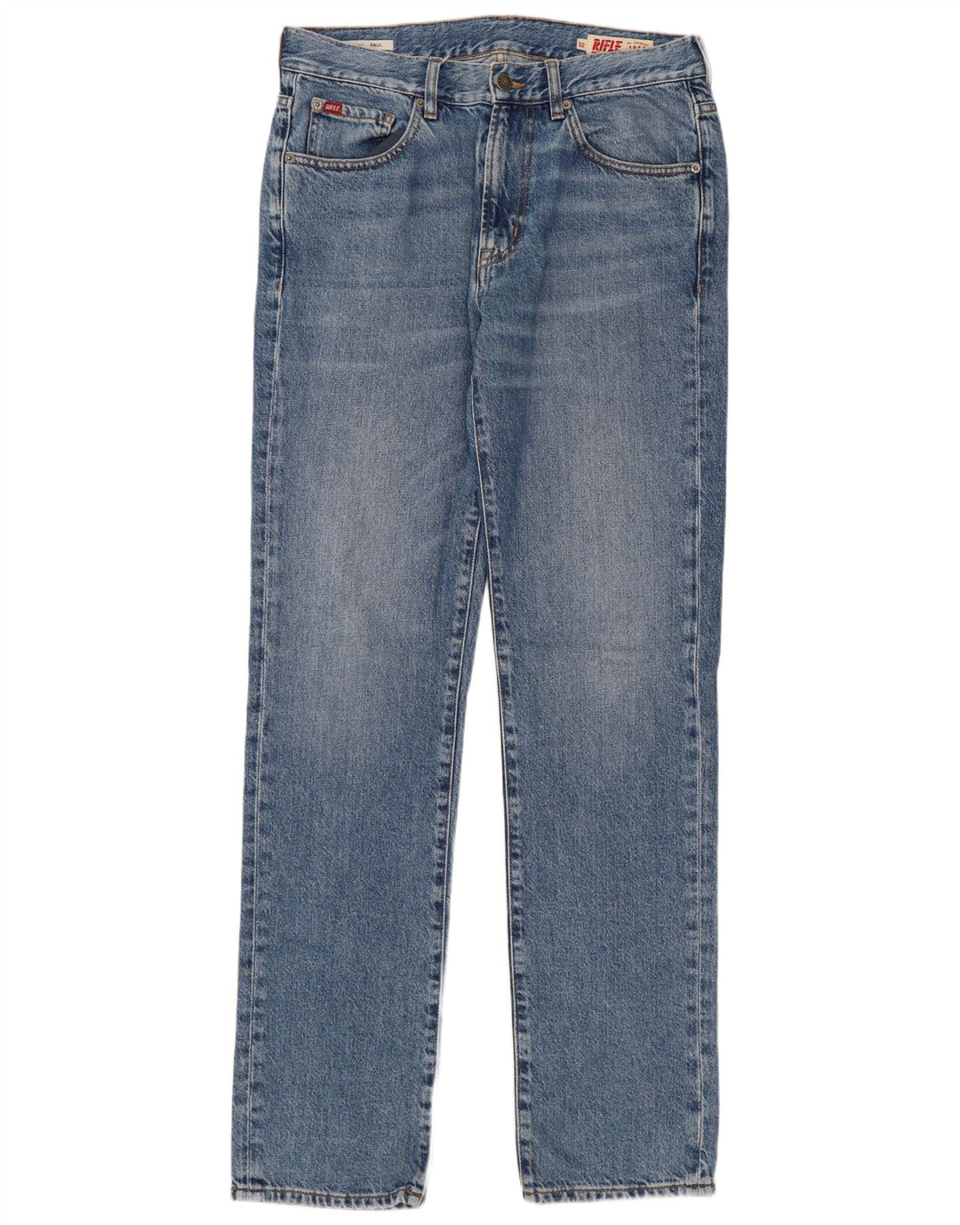 Rifle Herre Paul Straight Jeans W32 L34 Blå Bomuld