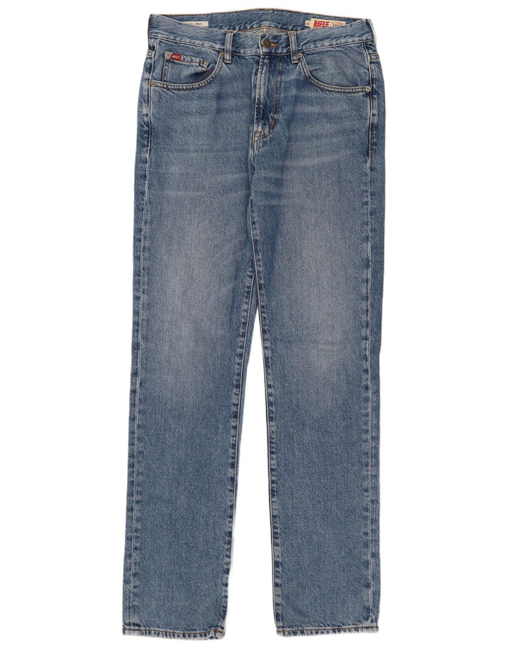 Rifle Herre Paul Straight Jeans W32 L34 Blå Bomuld