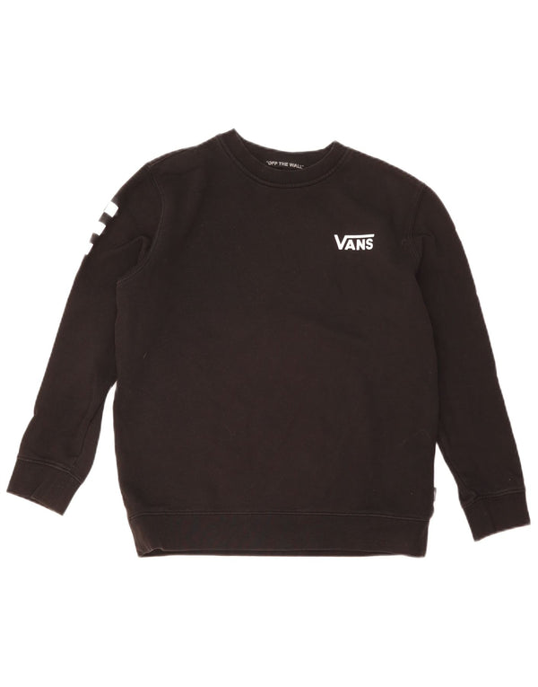 Vans Dame Grafisk Sweatshirt Jumper UK 16 Stor Sort Bomuld