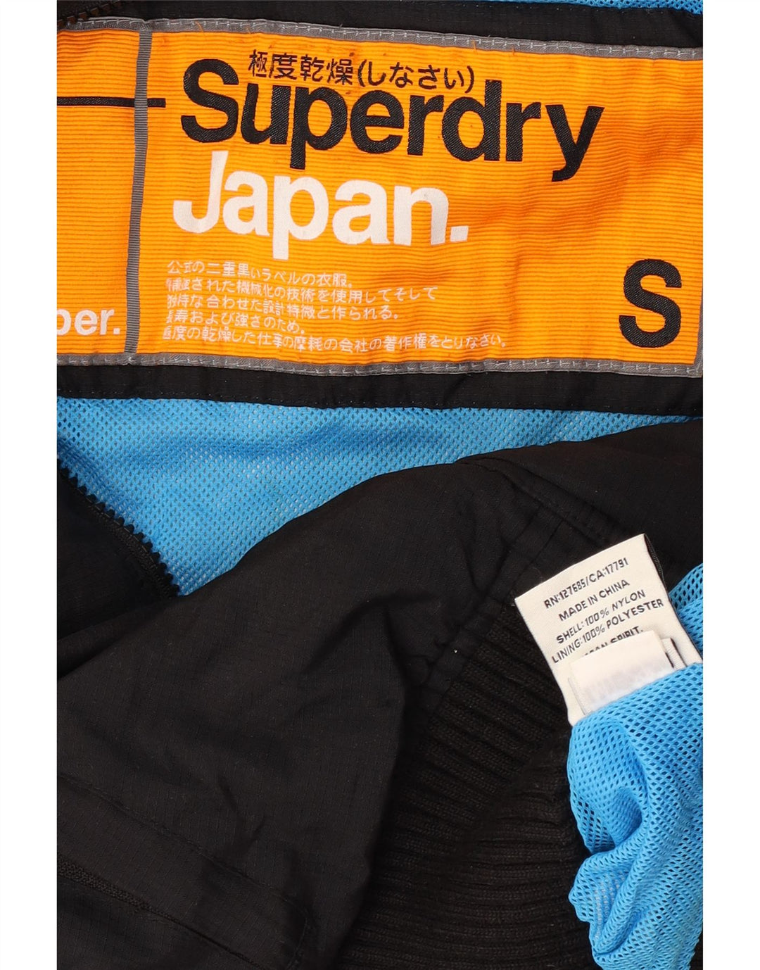 Superdry Graphic Bomber Jacket UK 10 Small Black Nylon
