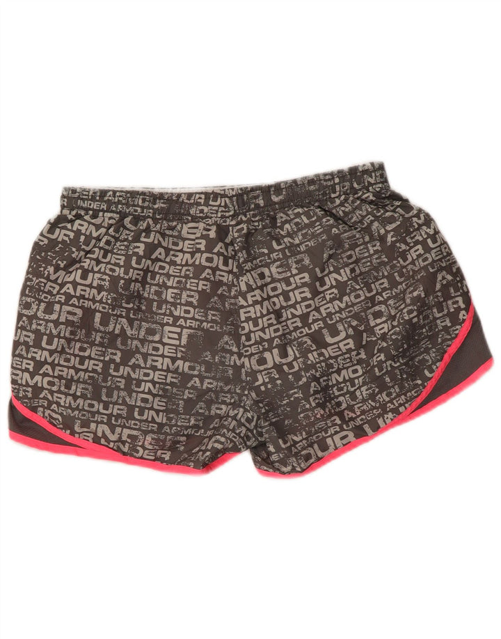 UNDER ARMOUR Dame Heat Gear Graphic Sports Shorts UK 14 Medium Grey