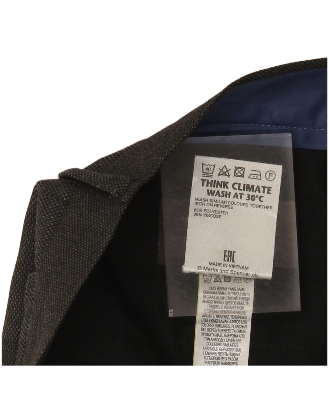 Marks & Spencer Herre Slim Suit Bukser W32 L29 Grå Polyester