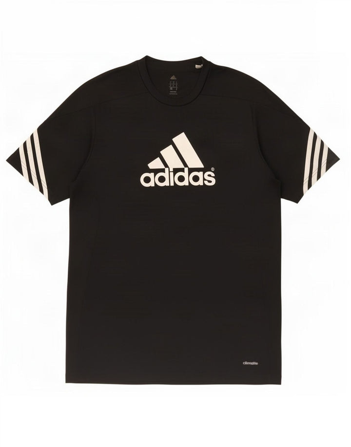 Adidas Herre Climalite Grafisk T-Shirt Top Medium Sort Polyester