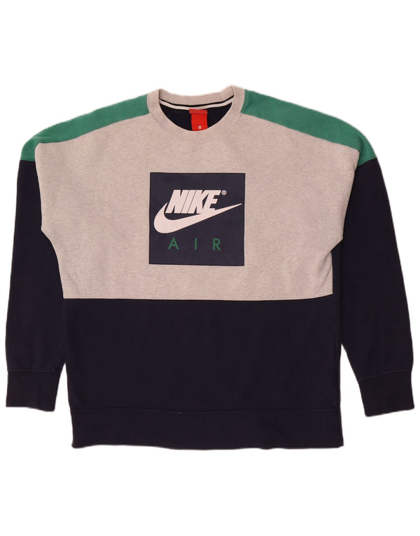 Nike Mens Graphic Sweatshirt Jumper Medium Multicoloured Colourblock Cotton