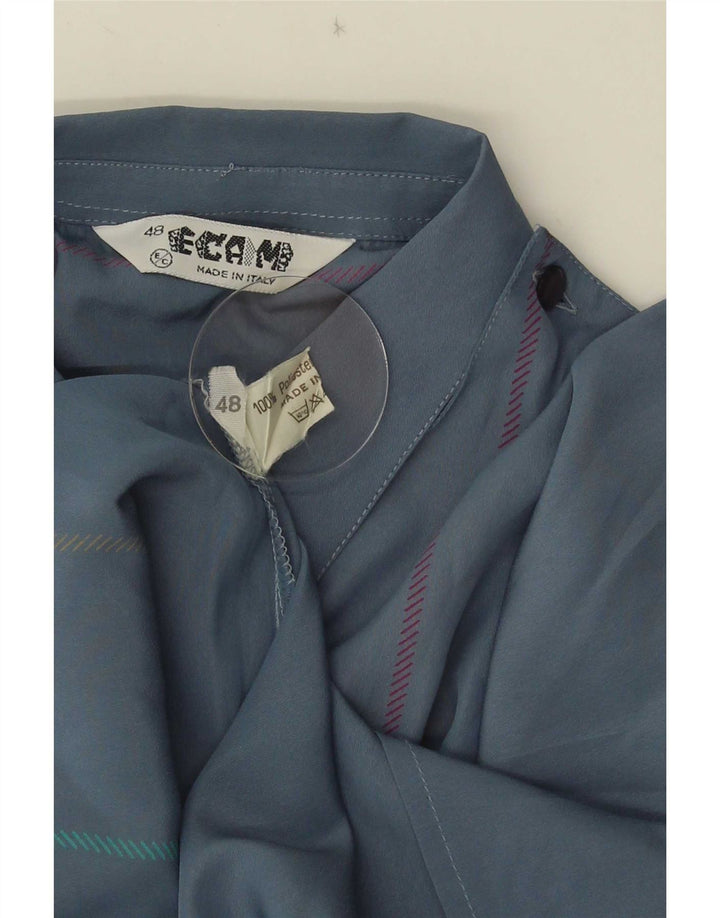 Vintage Dame Pullover Shirt IT 48 XL Blå Stribet Polyester