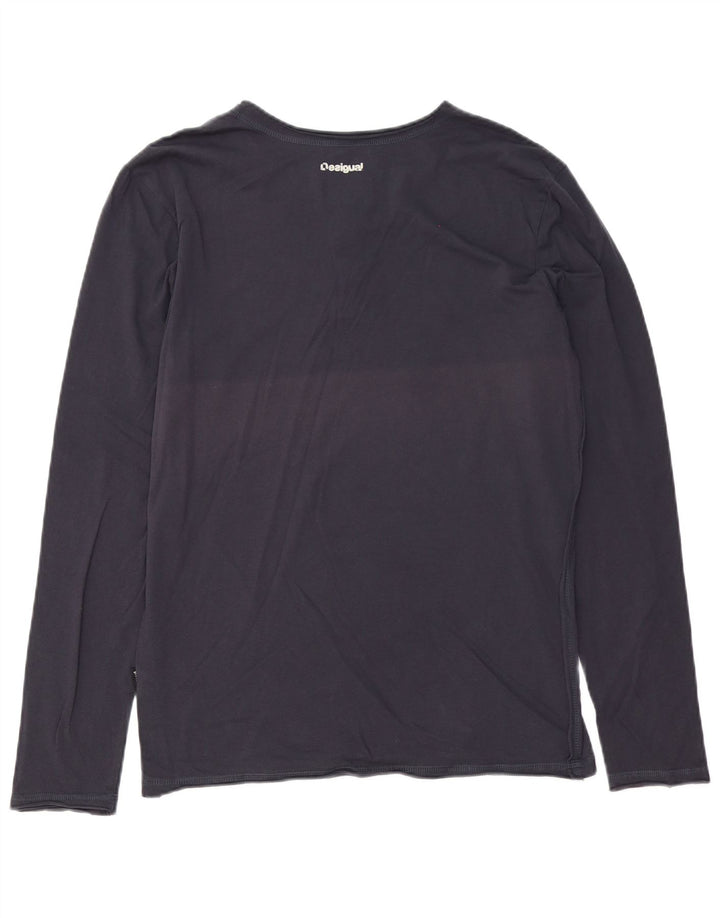 Desigual Herre Grafisk Top Langærmet Medium Navyblå Bomuld