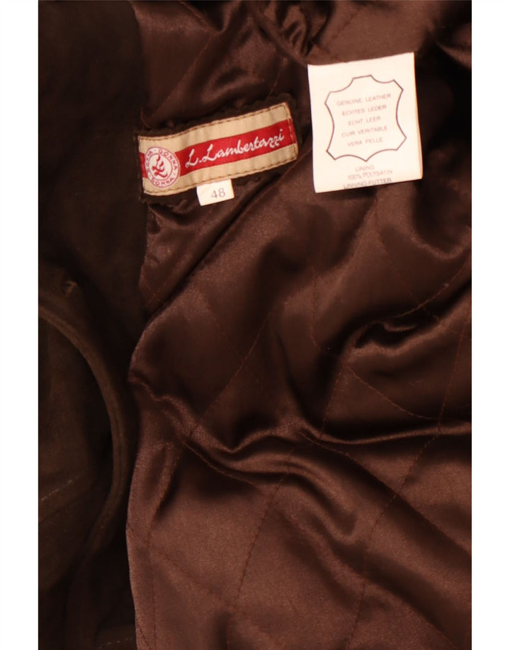 L.Lambertazzi Dame Ruskind Overfrakke IT 48 XL Brunt Læder