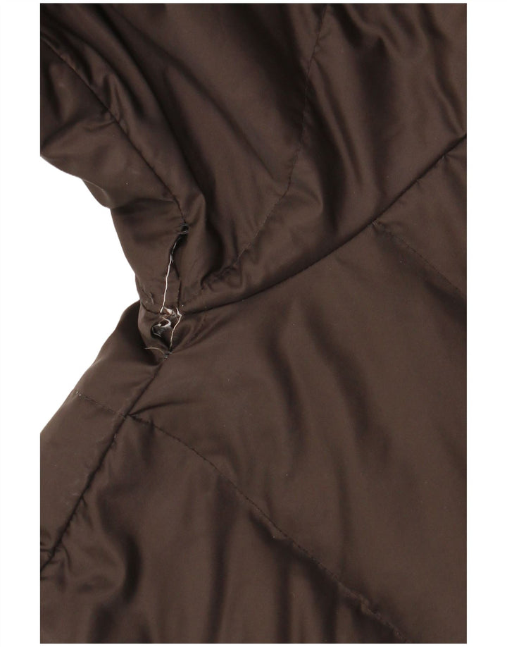 Alberto Aspesi Dame Polstret Jakke UK 16 Stor Brun Nylon