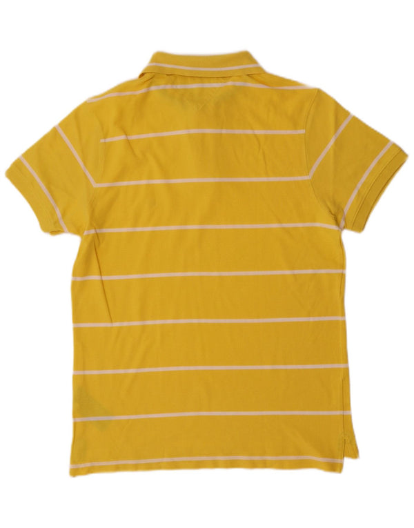 Tommy Hilfiger Herre Kortærmet Slim Fit Polo Shirt Medium Gul Stribet