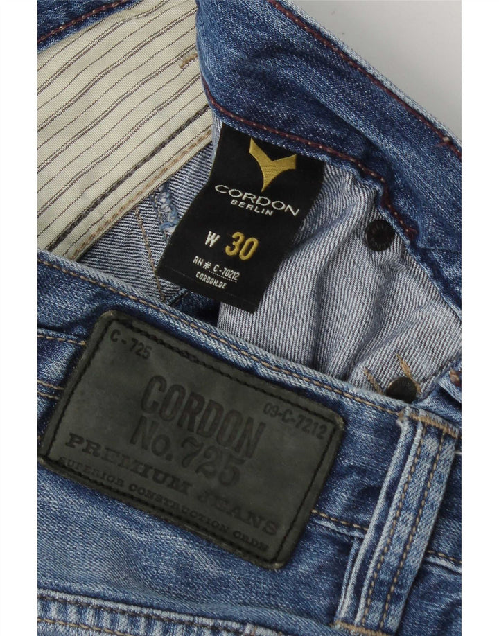 Vintage Herre Cargo Denim Shorts W30 Medium Blue Bomuld