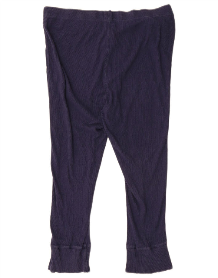 Marks & Spencer Dame Capri Leggings UK 14 Medium Navy Blue Bomuld