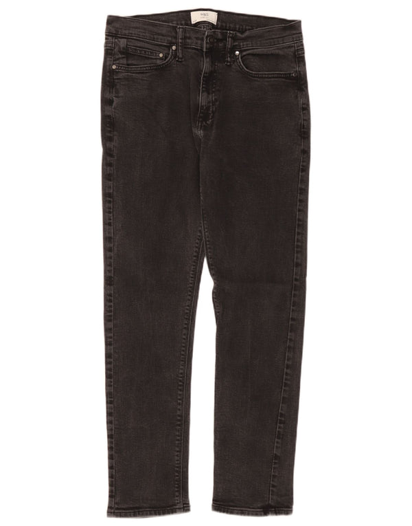 Marks & Spencer Herre Slim Jeans W32 L31 Sort Bomuld