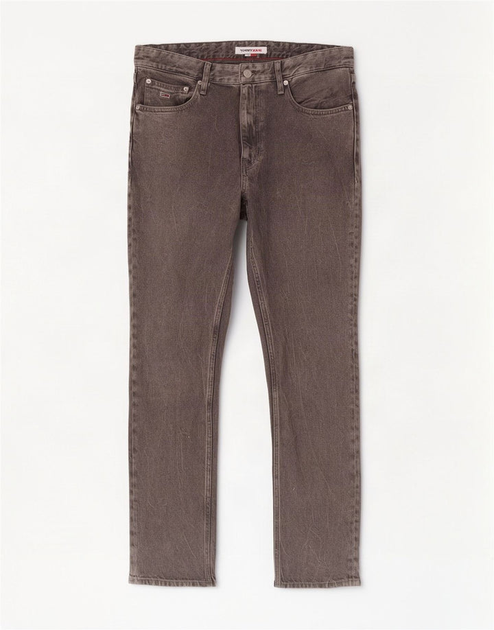 Tommy Hilfiger Straight Jeans til mænd W33 L32 Grå Bomuld